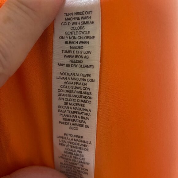 Chicos 2 Orange Blouse Womens L White Embellished Puff Long Sleeves Boho Casual - Picture 5 of 13